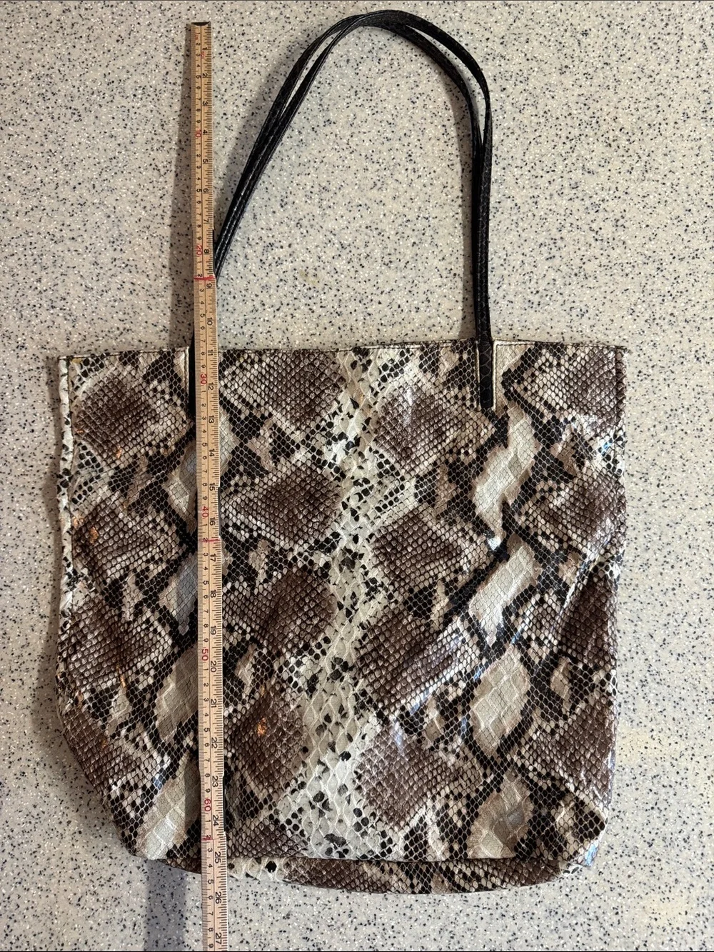 Marc New York Large Snake Print Tote Bag with Coin Pouch - Brown/Beige/Black